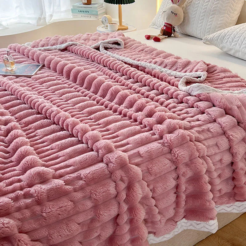 DecorBites™ Bamboo Velvet Blanket: Soft Flannel Sofa Cover & Shawlecessory