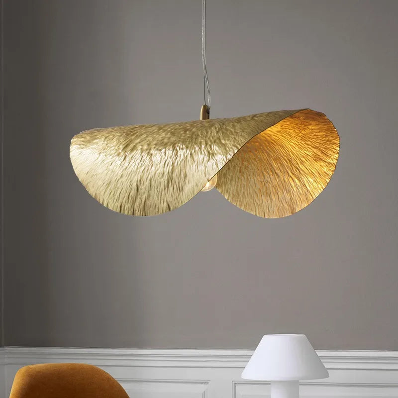 DecorBites™ Brass Lotus Leaf Chandelier Pendant for Living Dining Room