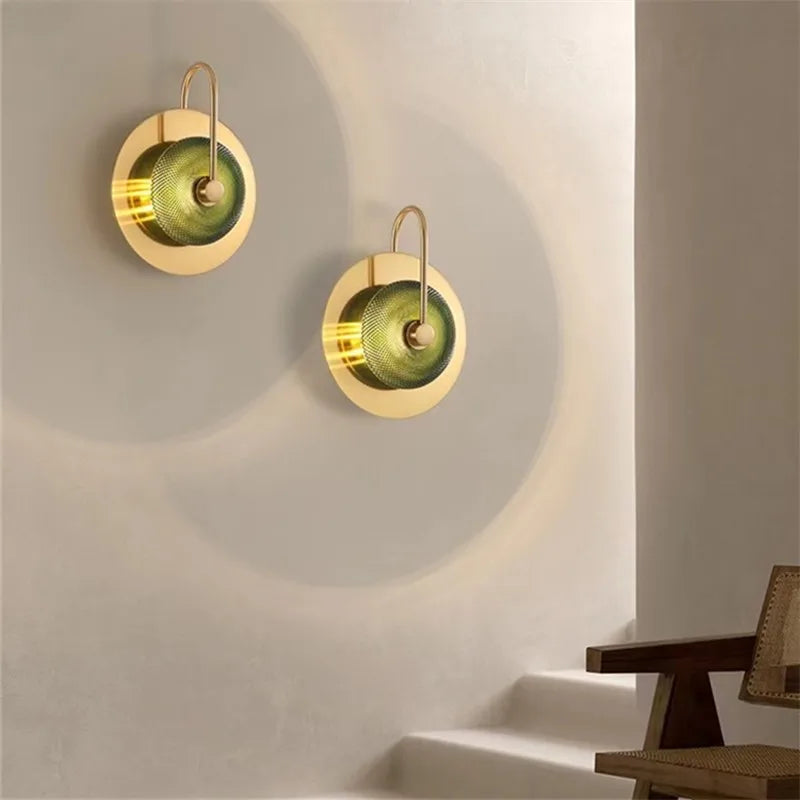 DecorBites™ Glass Led Metal Wall Art Lamp for Modern Living Room Decor