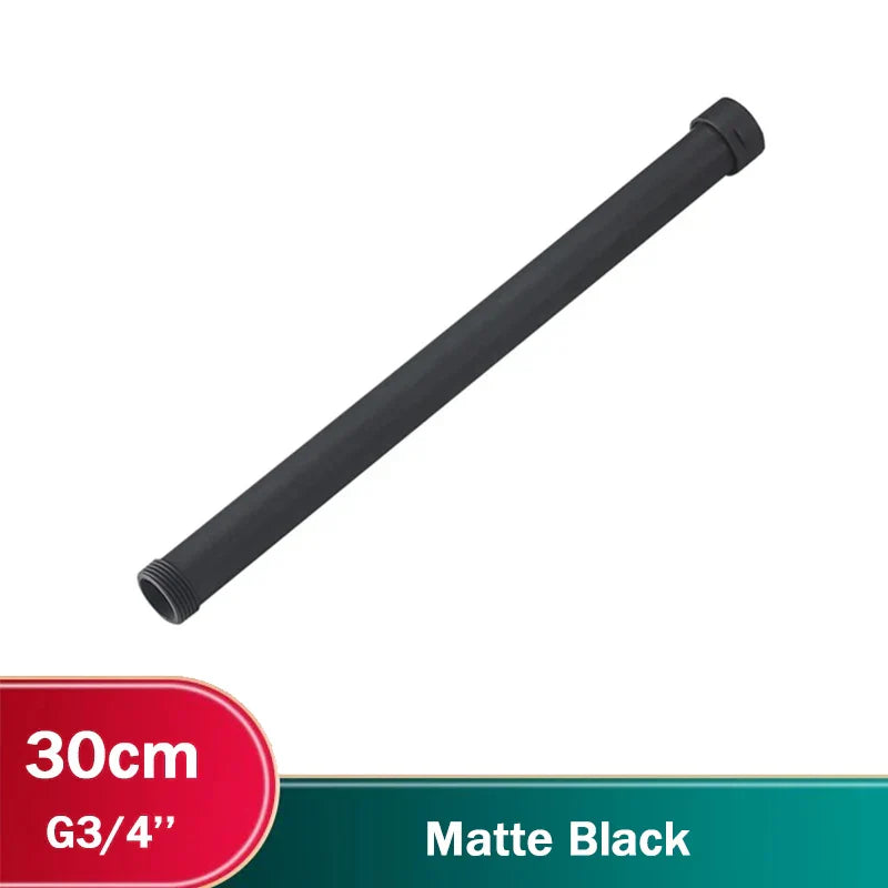 DecorBites™ Black Bathroom Shower Faucet Extension Tube - Round & Square 30/40cm General Interface