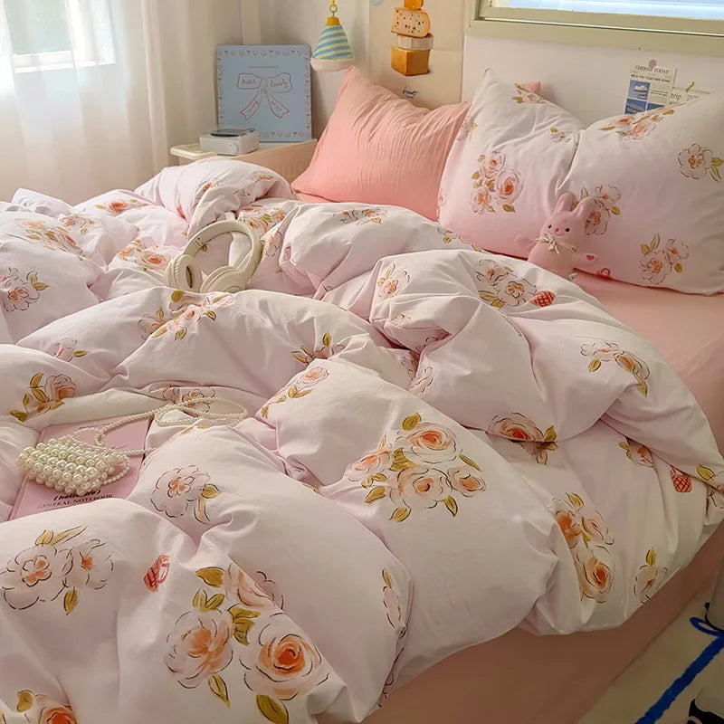 DecorBites™ Cartoon Print Quilt Cover Set for King Queen Beds - All Seasons Comfort