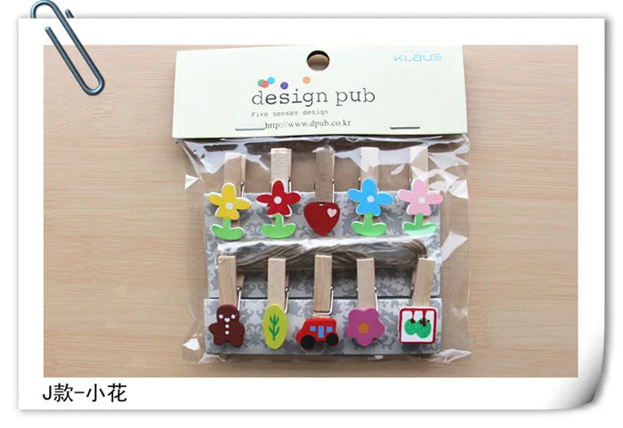 DecorBites™ 50-Piece Mini Wooden Clips for Photos Crafts, 25mm Small Clothespin Decoration