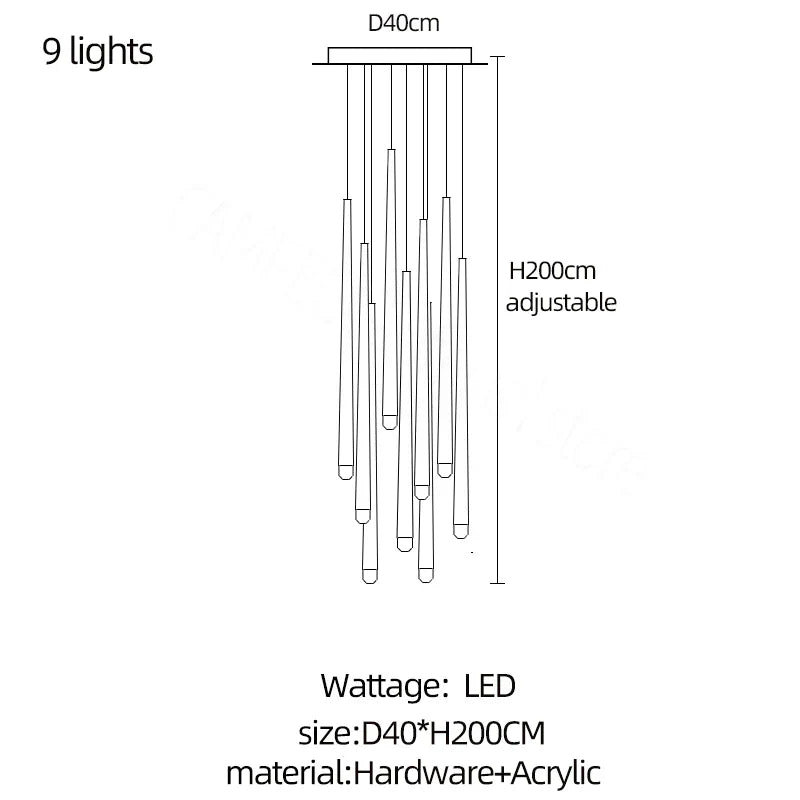 DecorBites™ Conical LED Nordic Chandelier: Modern Designer Interior Decoration Lighting