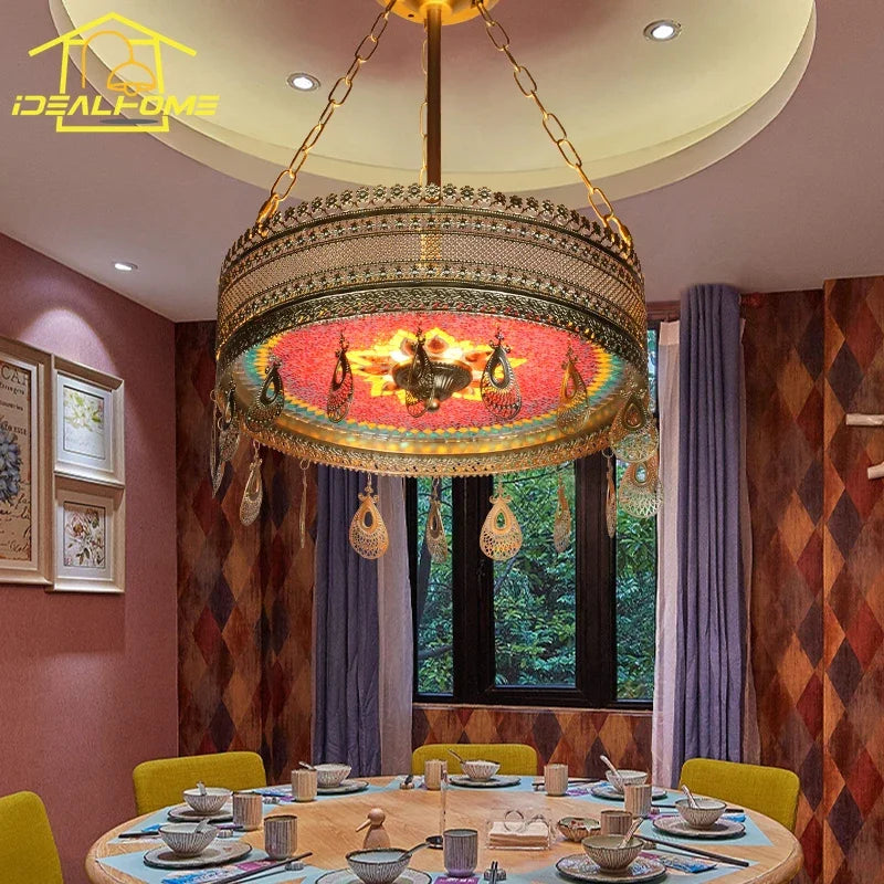 DecorBites™ Bohemian Exotic Stained Glass Pendant Lights for Home Decor and Hospitality