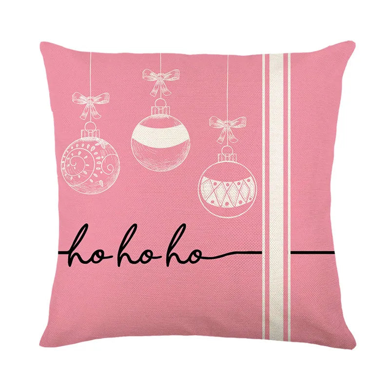 DecorBites™ Christmas Santa Claus Linen Pillowcase - Sofa Cushion Cover, Decorative Living Room Pillow Cover
