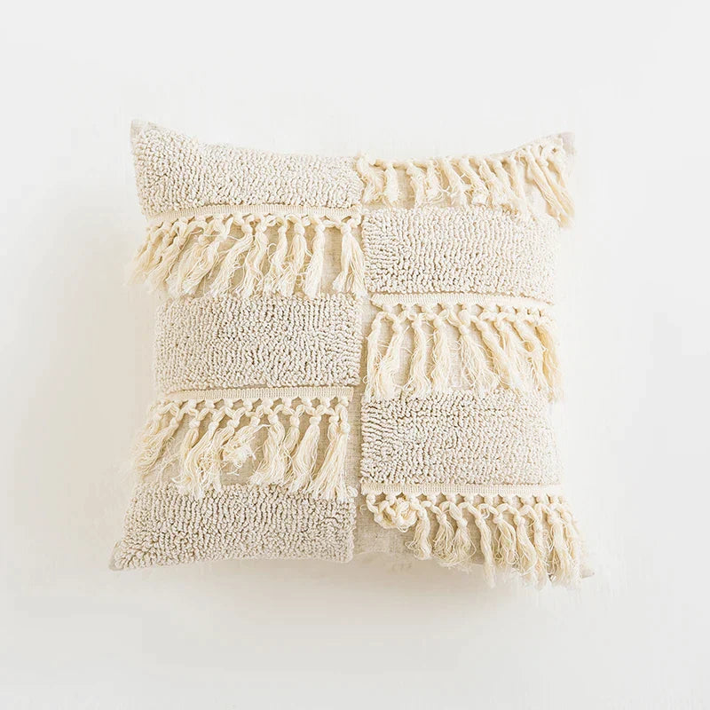 DecorBites™ Boho Tassel Cushion Cover for Home Décor - 45x45cm Square/Round