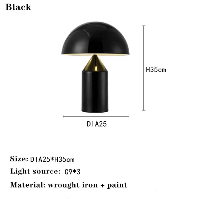 DecorBites™ LED Mushroom Table Lamp: Stylish Metal Desk Light for Living Room, Bedroom, or Dining Area