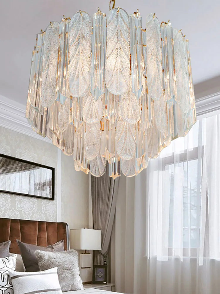 DecorBites™ Crystal Bedroom Pendant Lamp: Designer Luxury Glass Lighting for Living Room