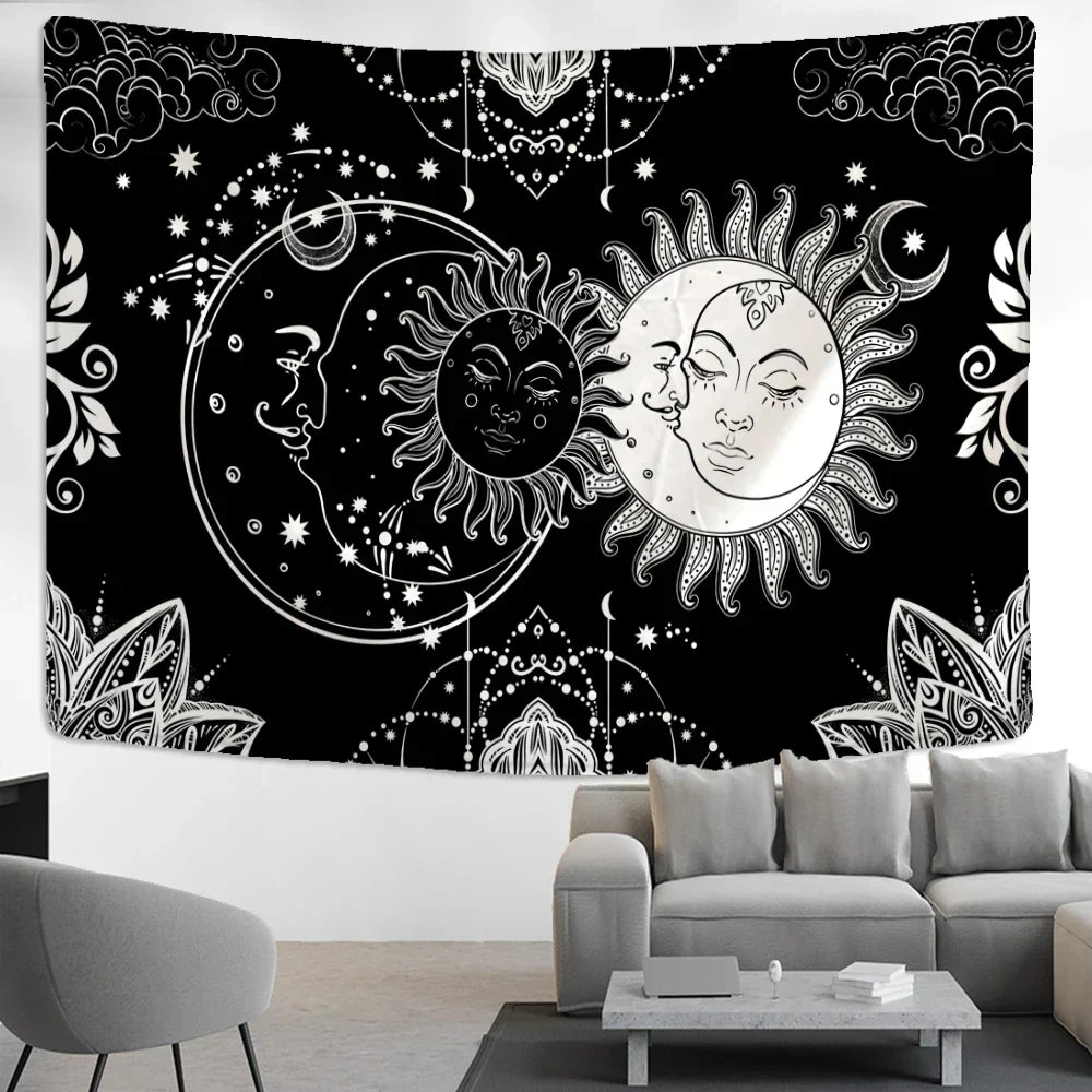 DecorBites™ Celestial Mandala Hippie Tapestry Wall Hanging Dorm Decor