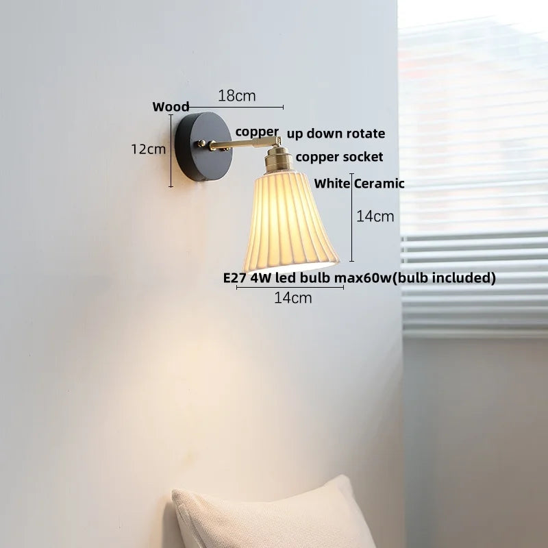DecorBites™ Copper LED Wall Lights Pull Chain Switch Modern Bedside Lamp