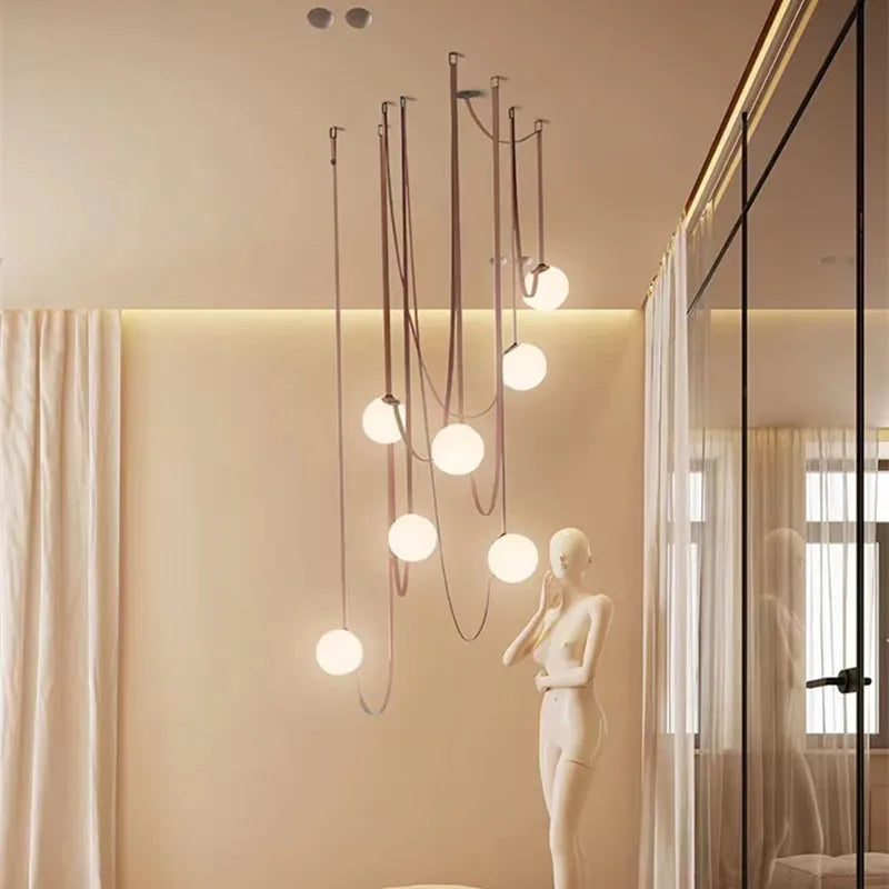 DecorBites™ Glass Ball Pendant Light: Modern loft lighting for living room, dining room, stairwell.