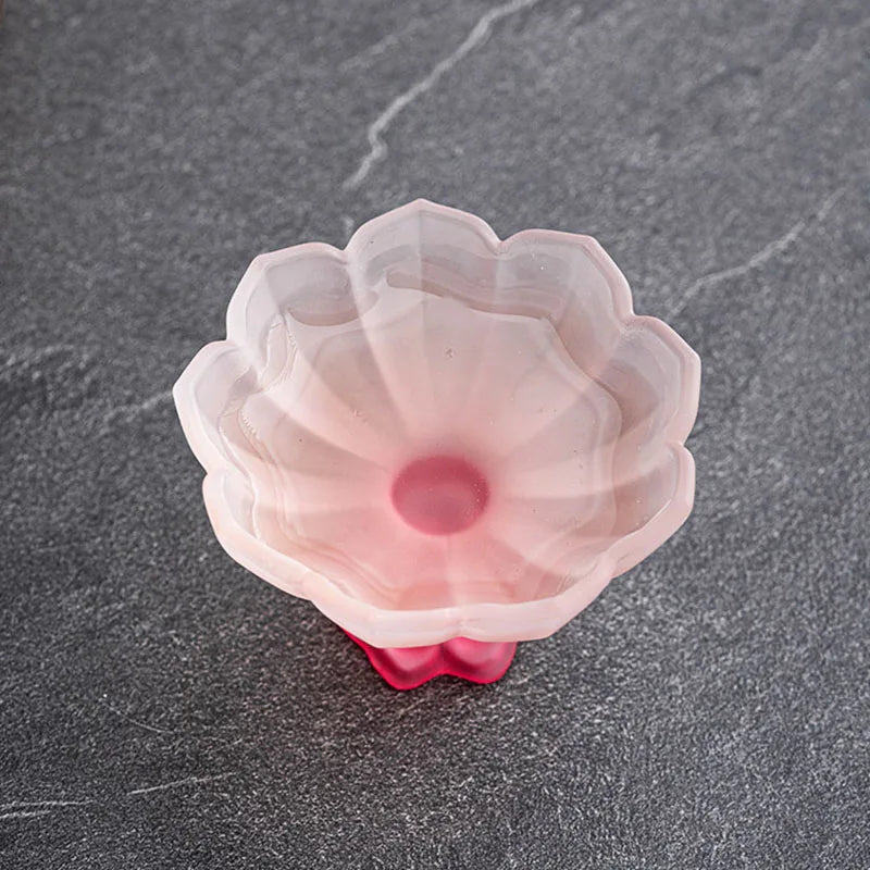DecorBites™ Lotus Flower Glass Tea Cups - Set of 2