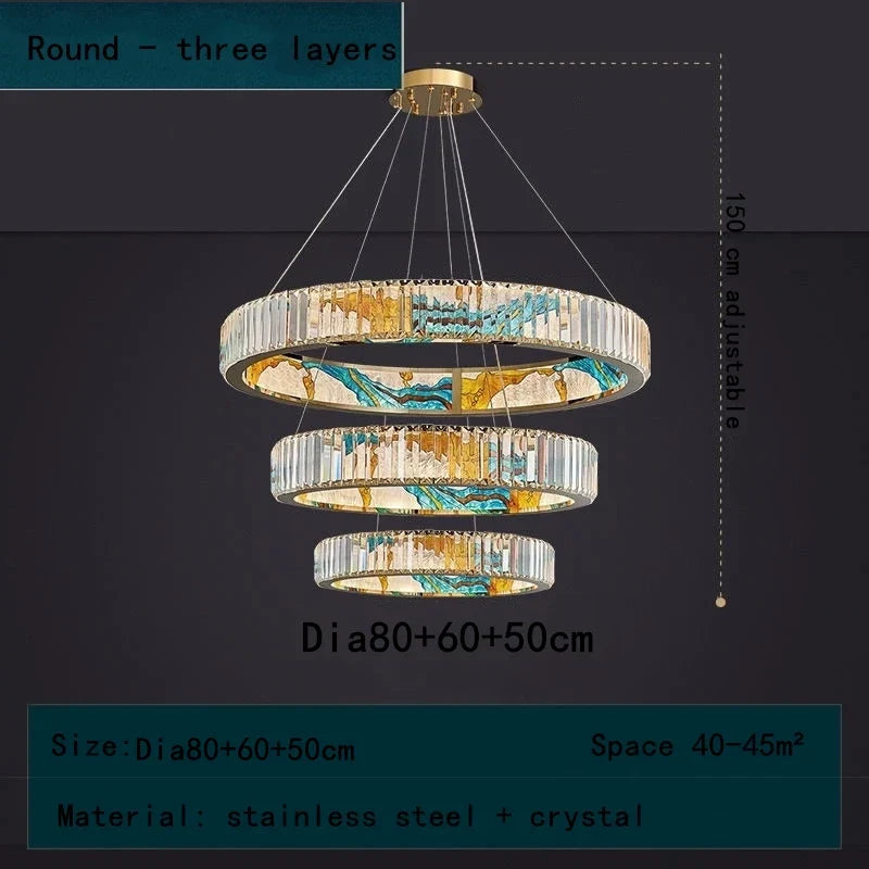 DecorBites™ Crystal Chandelier Pendant Lamp, Exquisite Oriental Style Lighting for Home