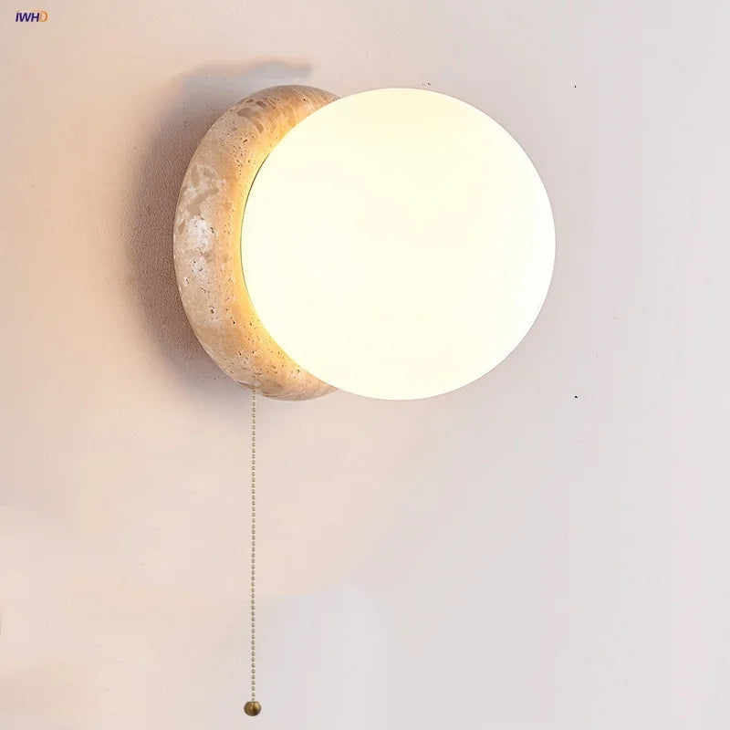 DecorBites™ LED Glass Wall Lights with Pull Chain Switch for Restaurant Living Room