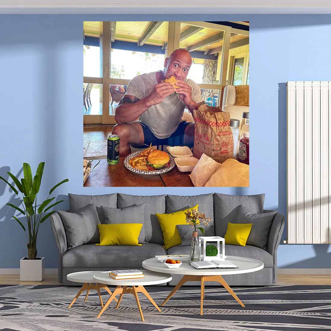 DecorBites™ Blueberry Pancakes Tapestry Wall Hanging: Funny Home & Bedroom Decor
