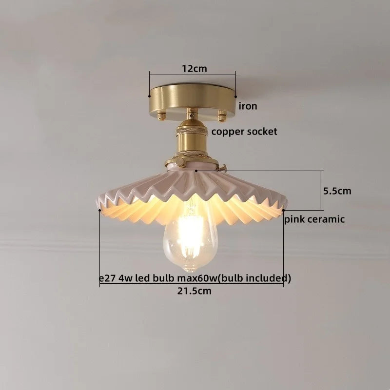DecorBites™ Ceramic LED Ceiling Light Modern White Porch Balcony Luminaria