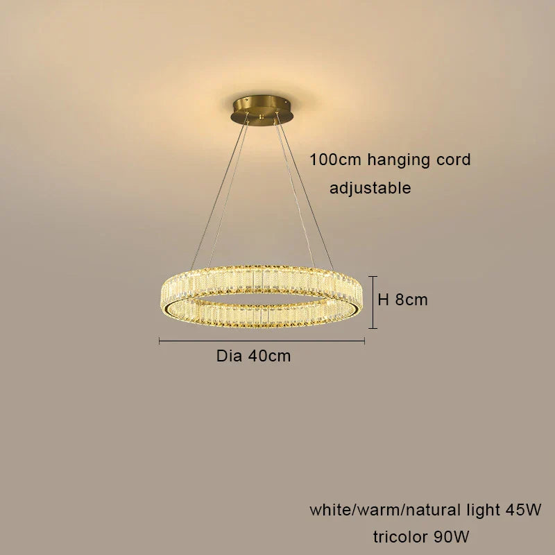 DecorBites™ Crystal Chandelier Pendant Lamps for Home Decor and Modern Living Room Lighting