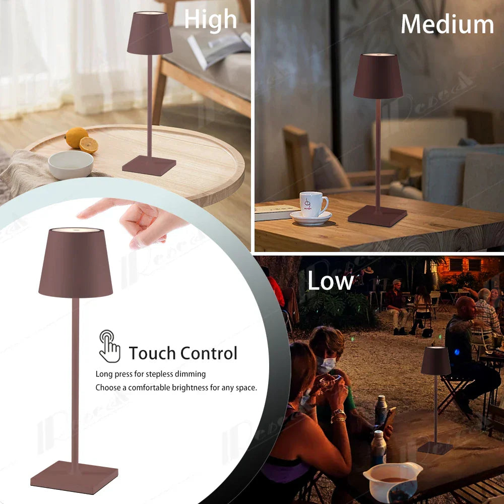 DecorBites™ Crystal LED Rechargeable Table Lamp - Elegant Cordless Hotel Restaurant Bar Light