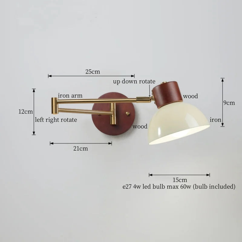 DecorBites™ Creamy Iron LED Wall Lamp Bedroom Living Room Bathroom Mirror Stair Light