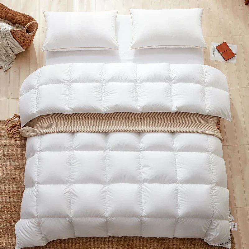 DecorBites™ Luxe Cotton Cover White Goose Down Comforter, 5 Star Hotel Bedspread