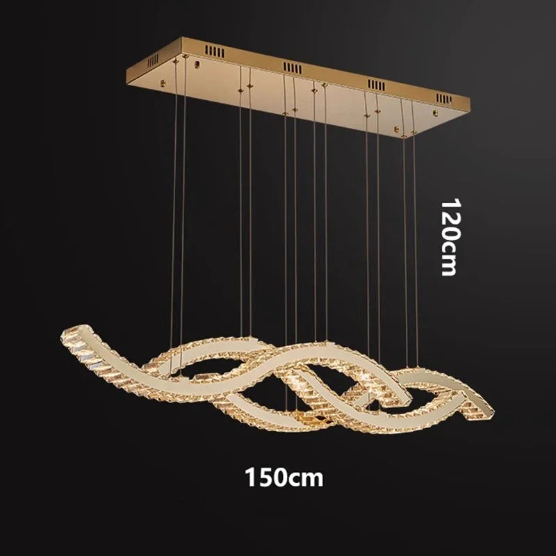 DecorBites™ Crystal Chandelier, Elegant Dining Room & Living Room Pendant Light