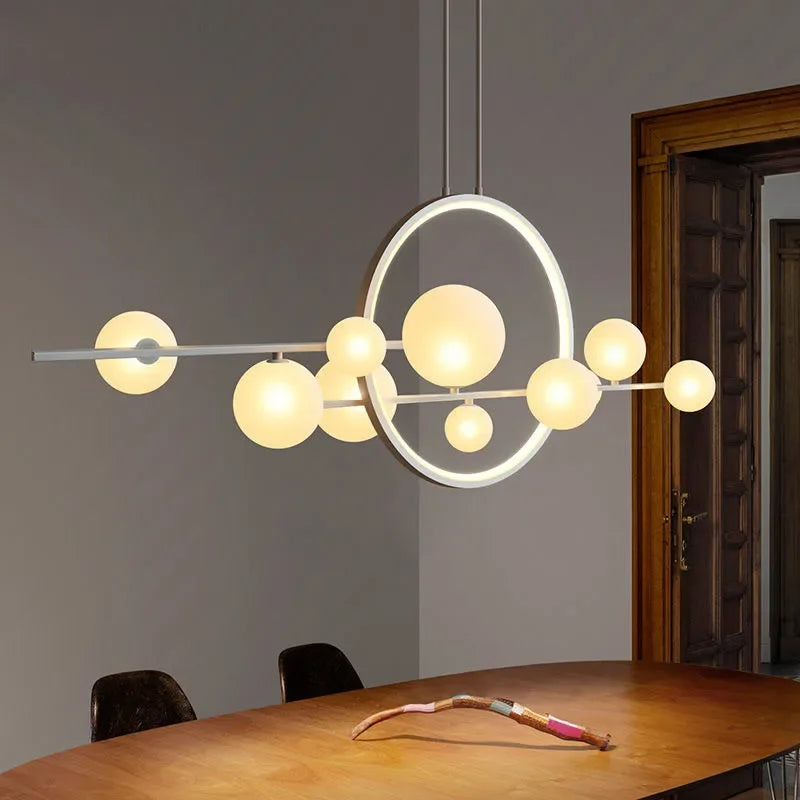 DecorBites™ Glass Bubble Chandelier: Modern Nordic LED Pendant Lighting for Dining Room & Kitchen