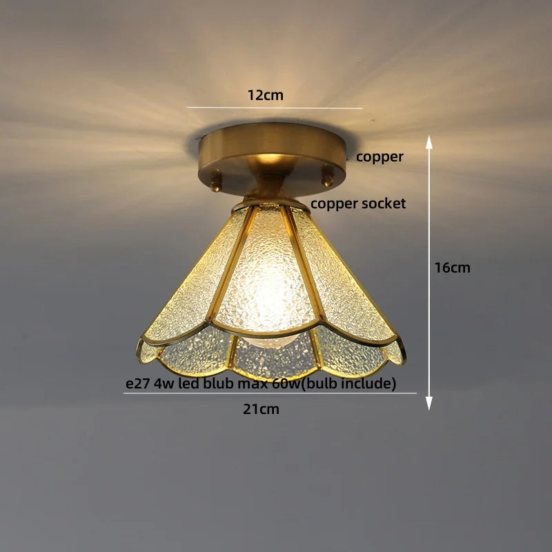 DecorBites™ Butterfly Glass LED Ceiling Light - Copper Socket, Creative Bedroom Decor