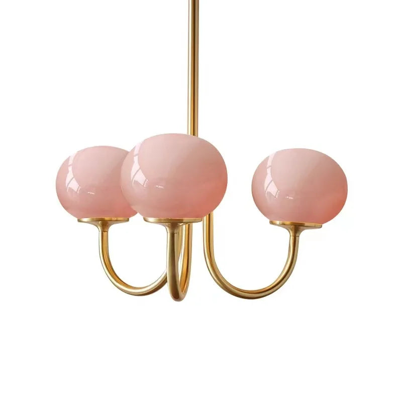 DecorBites™ LED Glass Balls Chandeliers Pink Milky White Pendant Lights for Home Decor