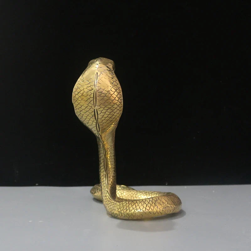 DecorBites™ Copper Cobra Zodiac Snake Feng Shui Decoration Craft