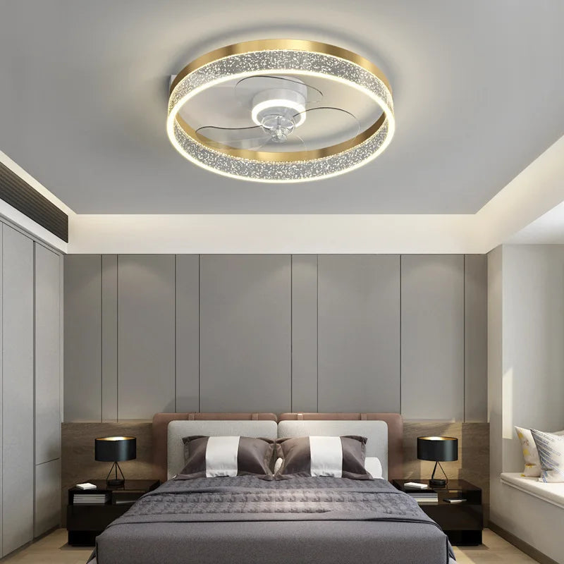 DecorBites™ Ceiling Fan Light with Invisible Blades, Remote Control, Modern Design, Silent Operation