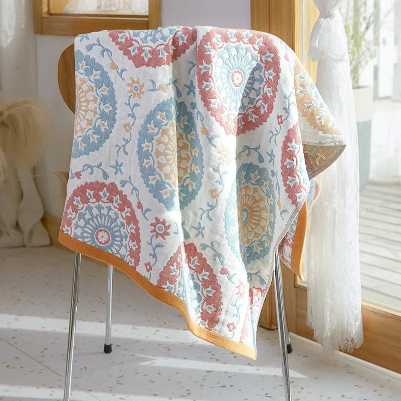 DecorBites™ Cotton Gauze Bath Towel - Large Cartoon Towel 70x140cm