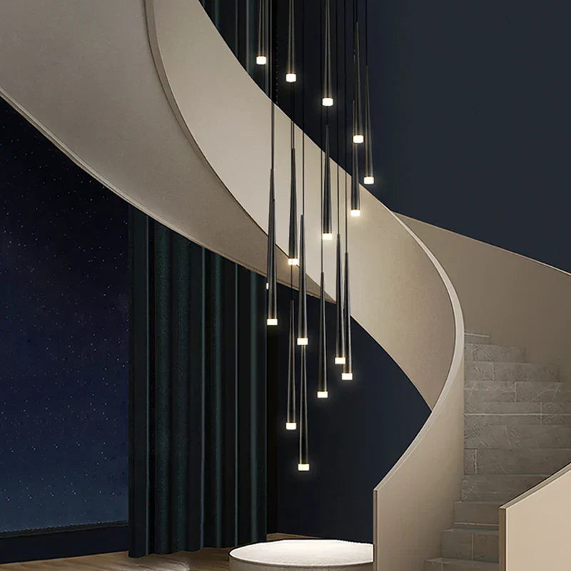 DecorBites™ Conical Chandelier Stair Lamp Modern Simple Villa Restaurant Kitchen Bedroom Bar Lighting