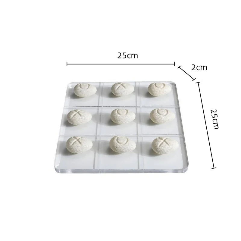 Acrylic Chessboard & Resin Pebble Chess Pieces Set for Home Decor - DecorBites™