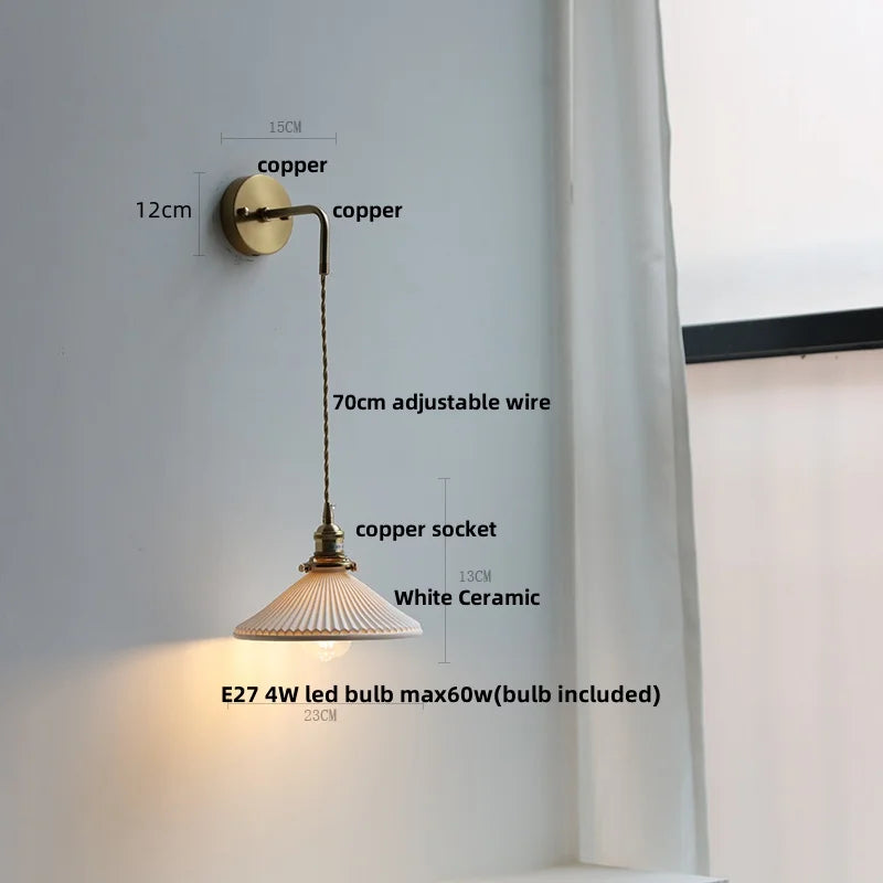 DecorBites™ Clear Glass LED Wall Light | Modern Adjustable Nordic Copper Lamp Fixtures