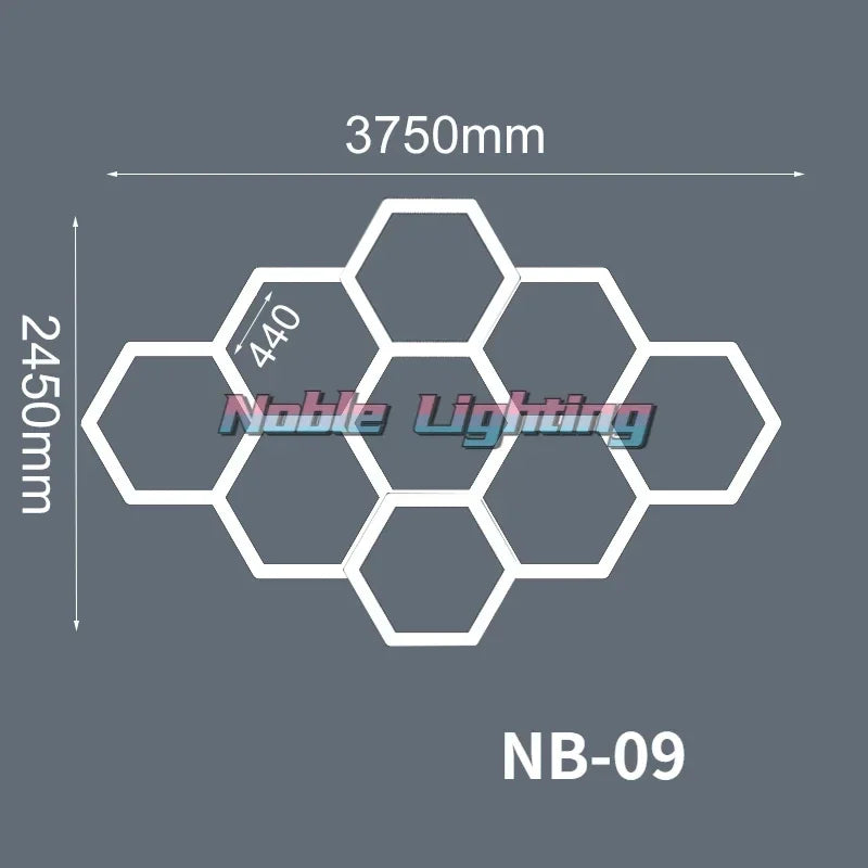 DecorBites™ Geometric LED Lights for Exhibition Car Detailing Garage Workshop - Polygonal Snowflake Theme