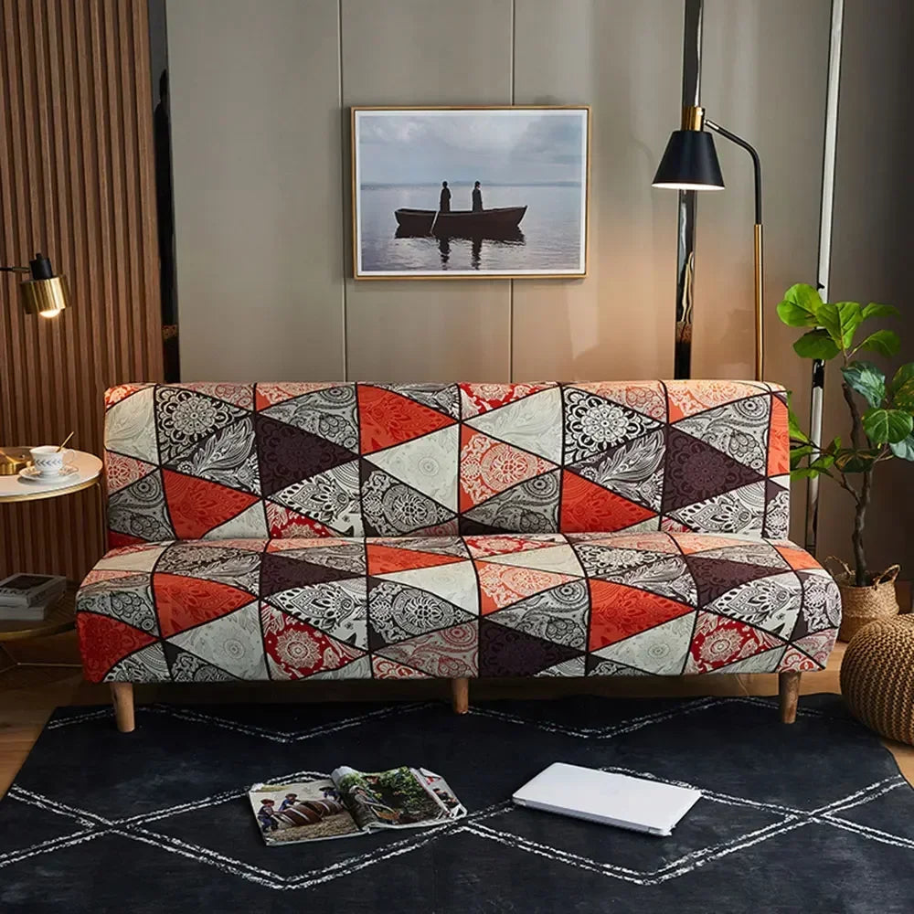 DecorBites™ Bohemian Mandala Futon Sofa Cover - No Armrest Couch Slipcover