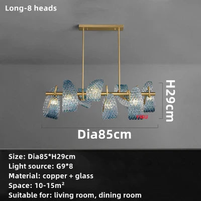 DecorBites™ Blue Glass LED Pendant Lamps: Modern Chandelier Lighting for Hallway, Bedroom, Living Room