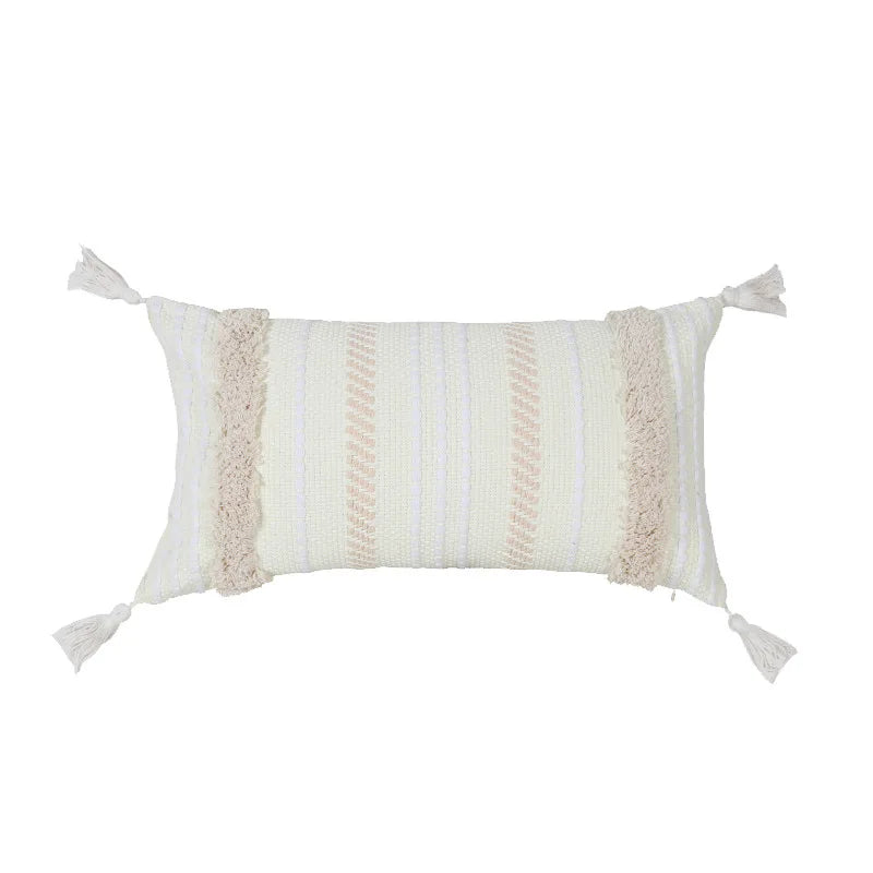 DecorBites™ Geometric Embroidery Cushion Cover with Tassel, Home Decor Pillowcase, Various Sizes