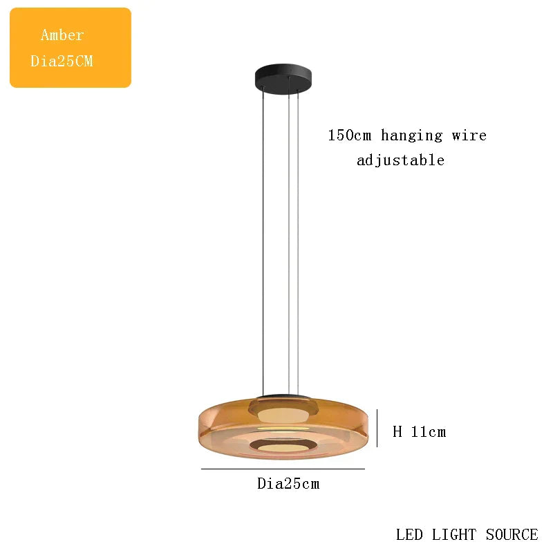 DecorBites™ Glass Chandelier LED Pendant Lights Modern Home Decor