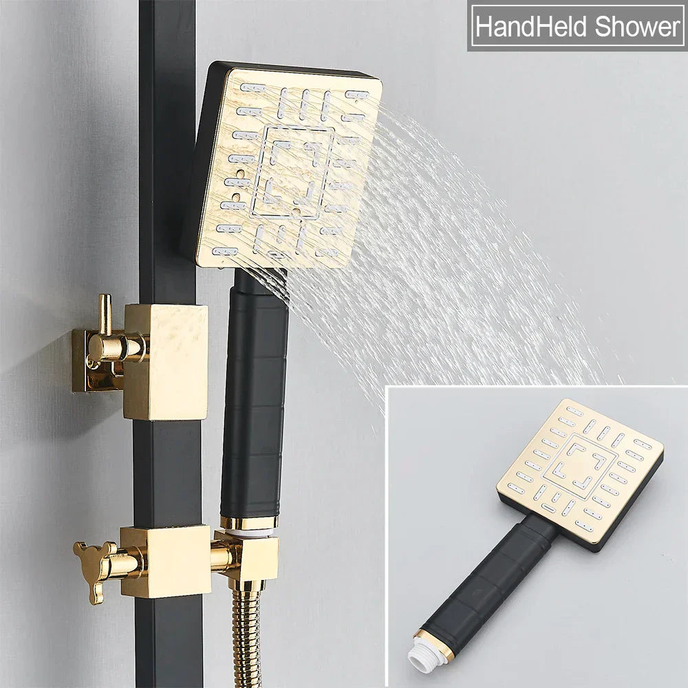 DecorBites™ 8" Rainfall Shower Set with Bidet Function, Wall Mounted Hot Cold Mixer Tap