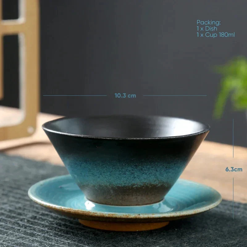 DecorBites™ Ceramic Latte Coffee Cup and Saucer Set for Afternoon Tea and Breakfast
