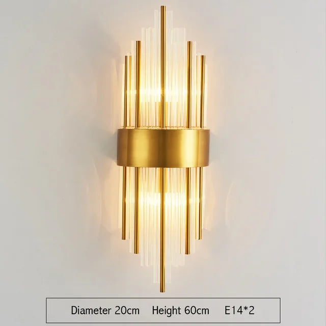 DecorBites™ Gold Crystal LED Wall Lights for Bedroom Decoration