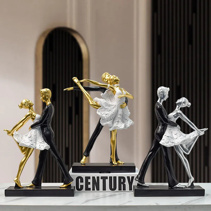 DecorBites™ Dancing Couple Sculpture: Romantic Wedding Engagement Figurine for Living Room Bedroom