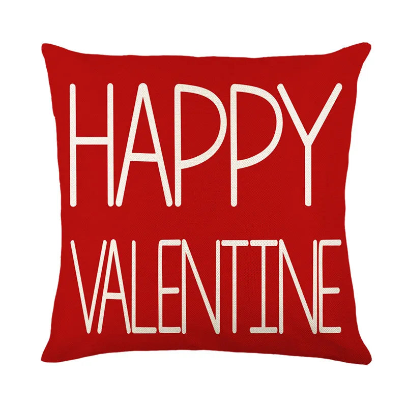 DecorBites™ Cartoon Cat Linen Pillowcase 45x45cm Couple Love Cushion Covers for Living Room