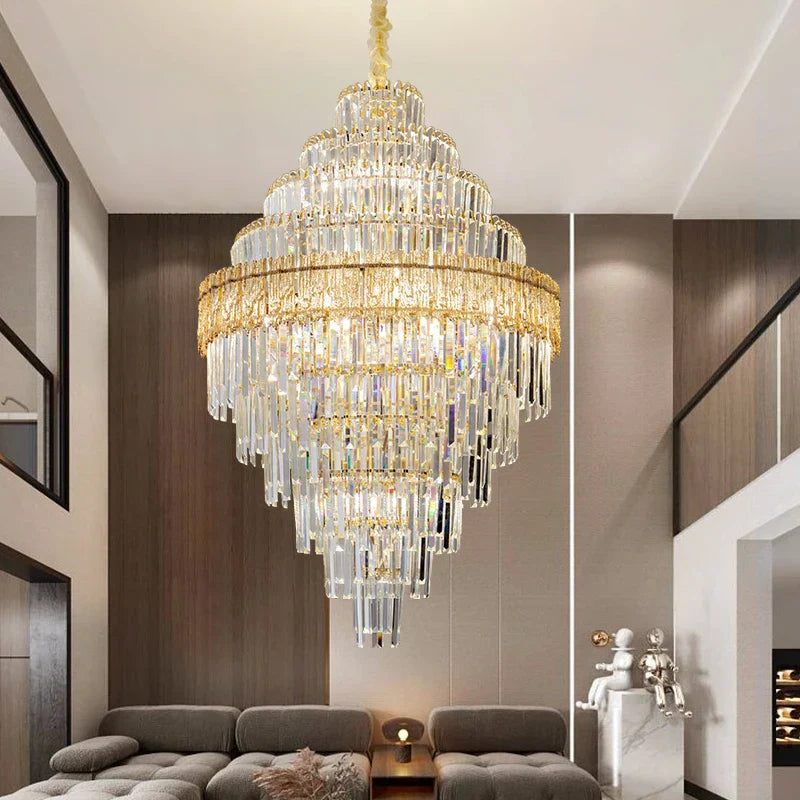 DecorBites™ Elegant Crystal Chandelier: Modern European Lighting for Living, Dining & Bedroom
