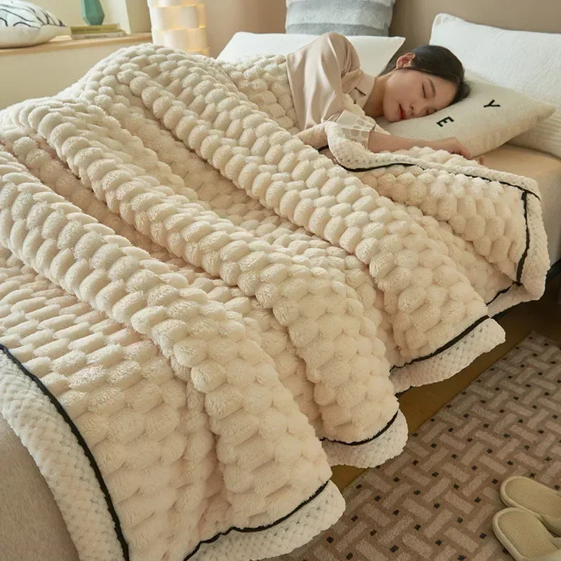 DecorBites™ Cozy Flannel Fleece Blanket for Warm Autumn Winter Sleep