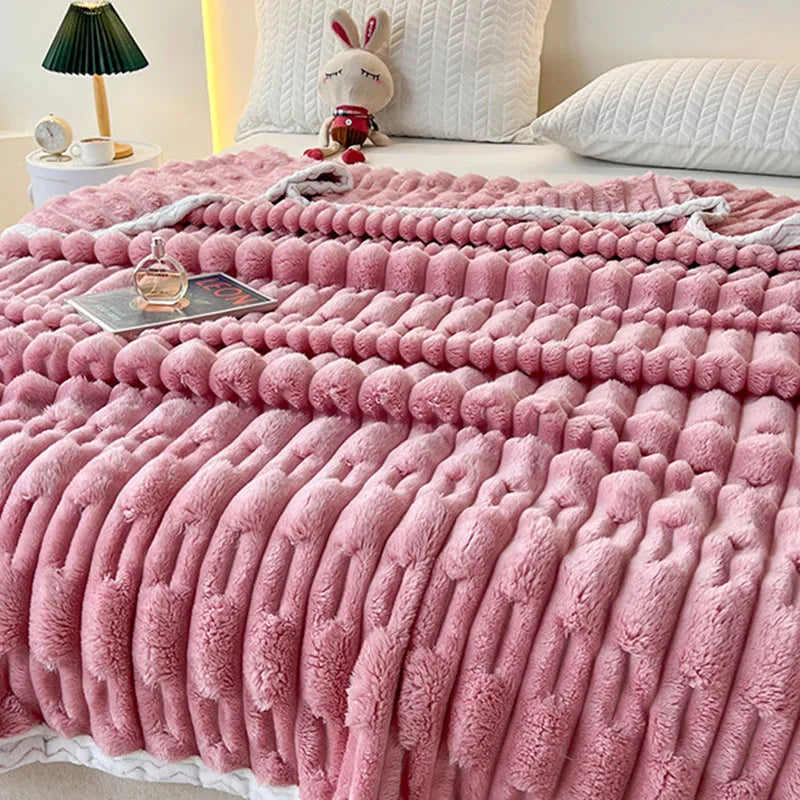 DecorBites™ Bamboo Velvet Blanket: Soft Flannel Sofa Cover & Shawlecessory
