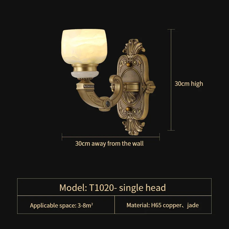 DecorBites™ Chinese Jade Chandelier: Elegant All-Copper Lighting for Living Room, Bedroom, Dining Hall