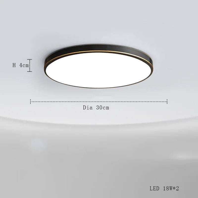 DecorBites™ Copper Ceiling Lamp: Modern Round Surface Mounted Lighting for Bedroom