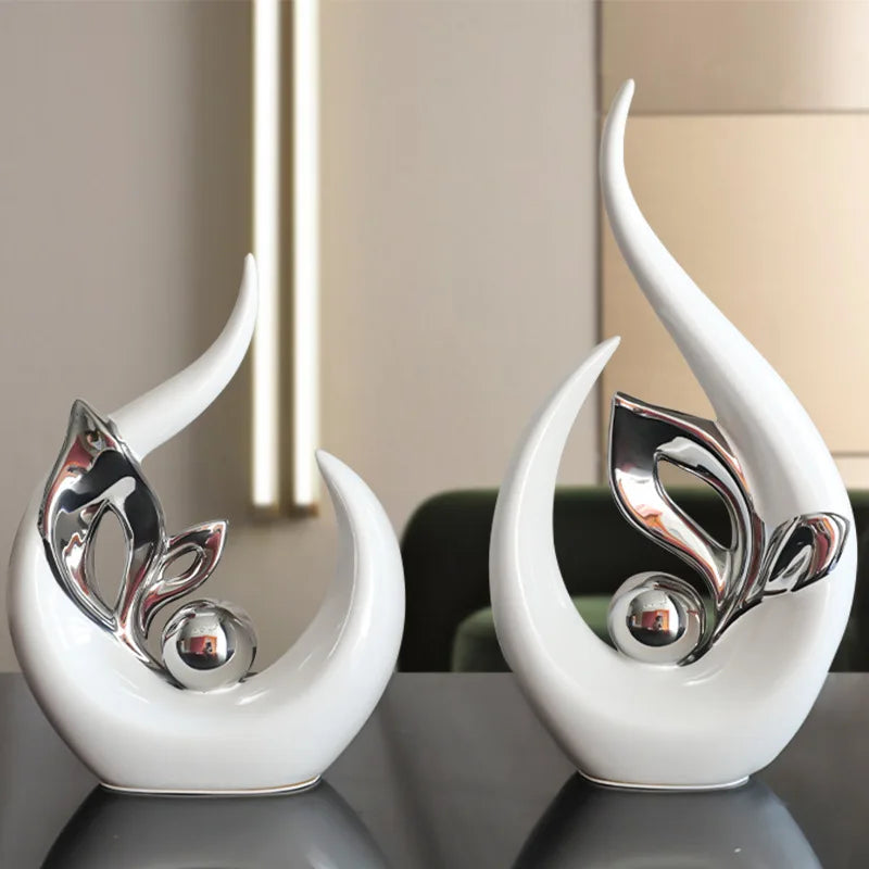 DecorBites™ Lifelike Nordic Ceramic Figurine for Home Office Decor & Desk Craft Gift